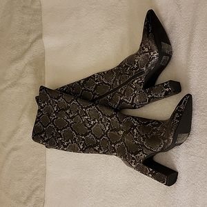 Snake print boots